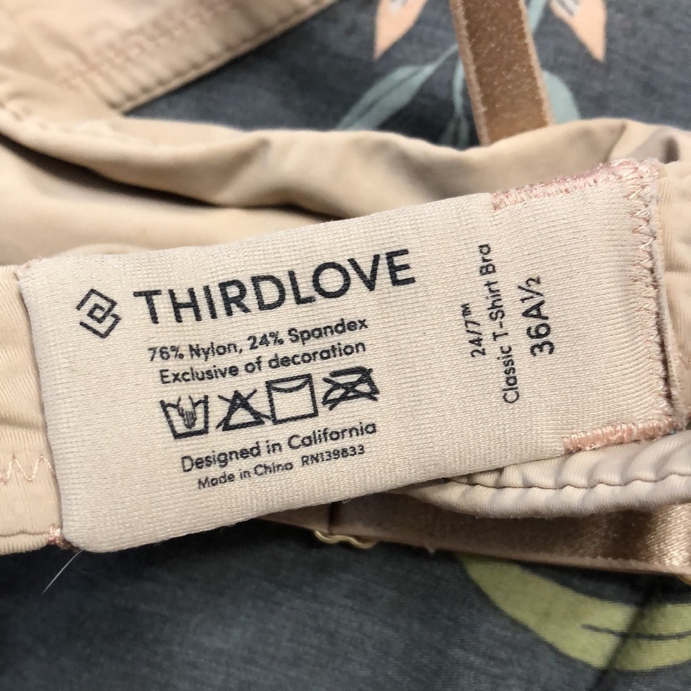 ThirdLove 24/7 Classic T-Shirt Adjustable Underwire Bra in Nude Size 36A 1/2 - Picture 7 of 7
